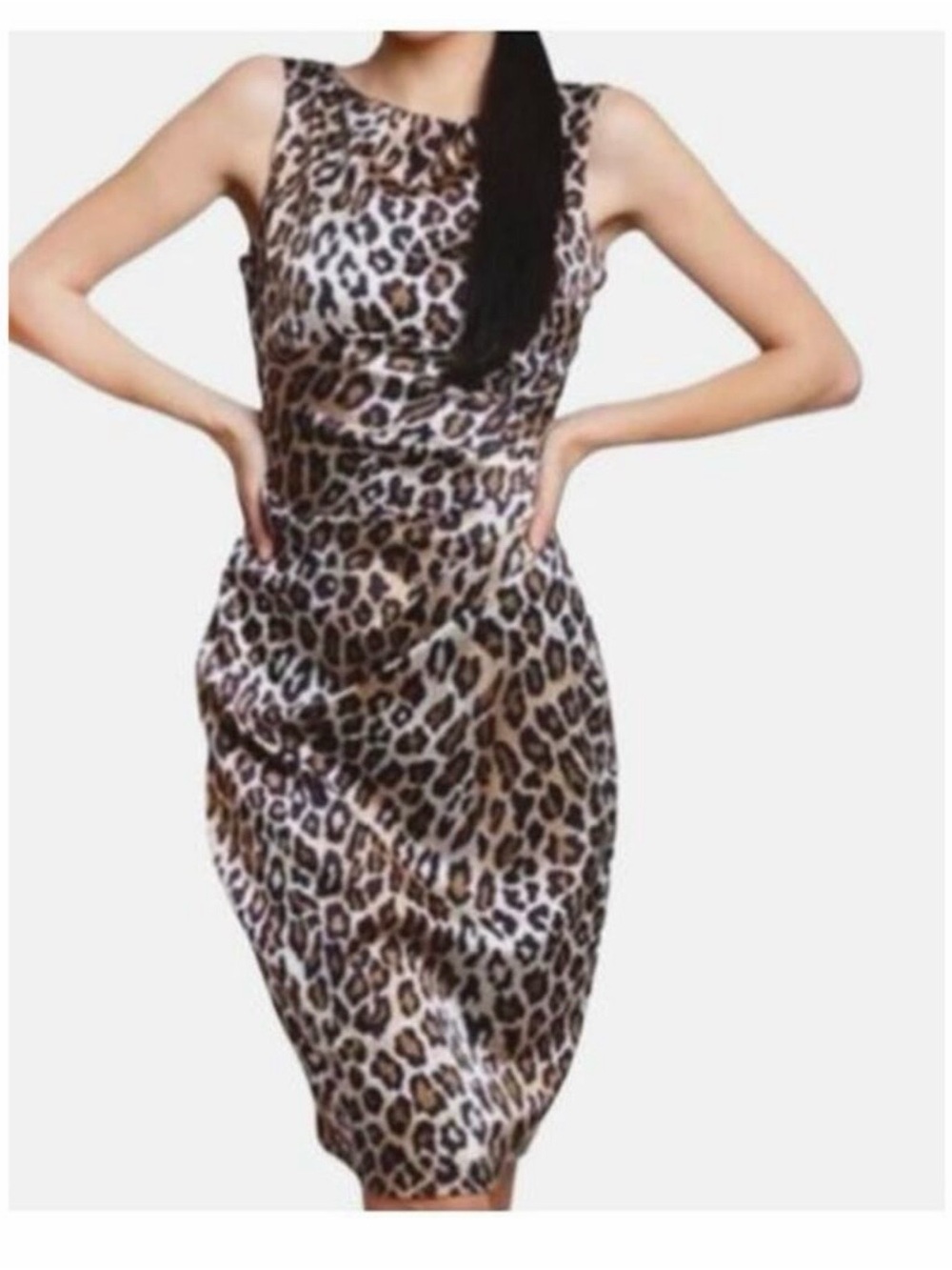Cache Leopard Print Midi Dress - Brown, Black